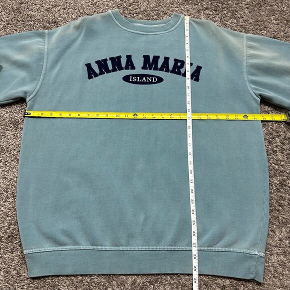 Vintage Garment Dyed Sweatshirt Anna Maria Island Crewneck Pullover Pigment Dye - Picture 5 of 10